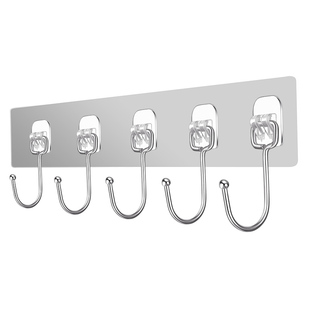 挂钩强力粘胶厨房墙壁门后无痕吸盘免打孔粘钩承重浴室连排壁挂贴