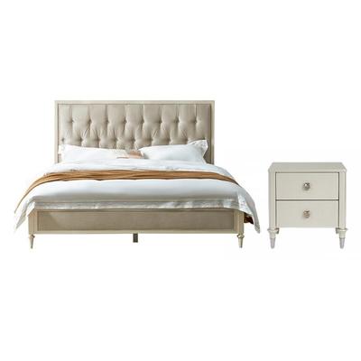 实木软包床轻奢布艺床