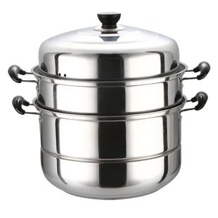 加厚不锈钢双层蒸锅家用二三层锅大号汤锅蒸馍蒸鱼锅电磁炉煤气灶
