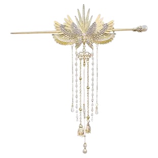 天使之翼组合发簪古风头饰超仙流苏簪子高级感盘发新中式金属簪子