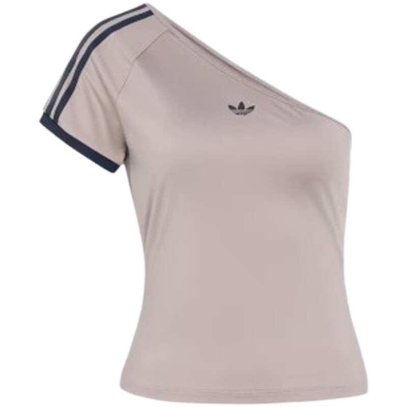 adidas阿迪达斯三叶草女子露肩斜肩休闲运动短袖T恤KY5181