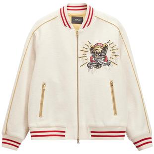 Ed Hardy埃德哈迪春季流行新款插针乱线绣烫金属片男士夹克衫外套