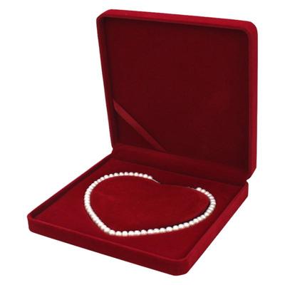 珍珠绒布套链心形首饰礼品包装盒