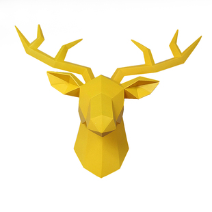 北欧几何鹿头墙面装饰壁挂客厅电视背景墙动物壁饰立体创意鹿挂件