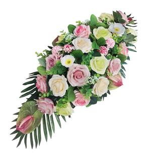 仿真花会议长桌摆花 演讲台花束主席台假花 酒店餐厅圆桌转盘摆花