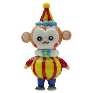 淄博琉璃手作马戏团小动物车载桌面摆件可爱猴子羊装饰品公仔礼物