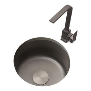 欧琳官方旗舰店色纳米圆形水槽单槽小号304不锈钢厨房台下洗菜盆