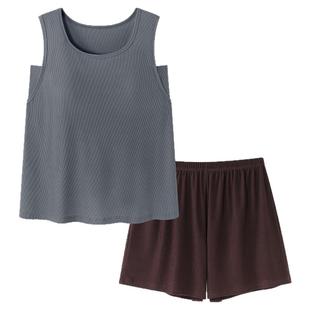 带胸垫睡衣女款夏季冰丝无袖背心短裤女士夏天2025新款大码家居服