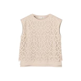 23区时尚休闲气质可水洗渍处理刺绣运动法式袖T恤女ONWARD