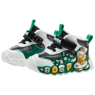 bduck小黄鸭童鞋男童鞋子运动鞋高帮加绒二棉鞋冬季保暖女童鞋潮