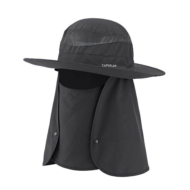 迪卡侬男士防晒帽渔夫帽遮阳帽登山帽遮脸防晒面罩钓鱼帽子OVFI