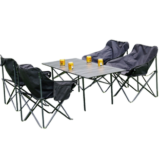 一整套户外折叠桌椅蛋卷桌月亮椅子便携式露营摆摊套装马扎凳野餐