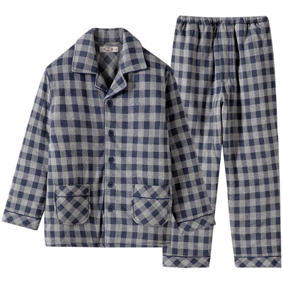 美标秋冬新款咖啡碳格子保暖套装