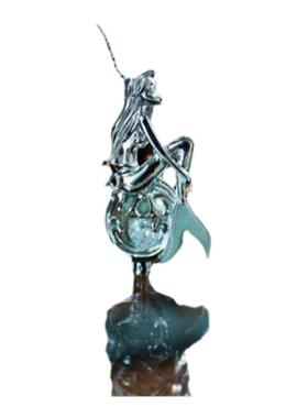 美人鱼玻璃泡泡小盒吊坠项链纯银