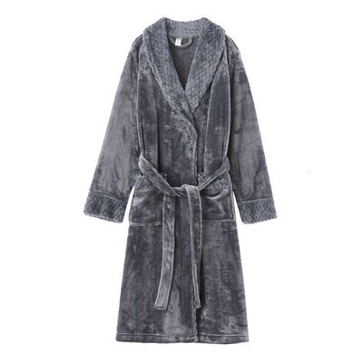 冬季加绒加厚珊瑚绒情侣睡袍