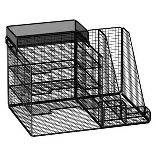桌面文件收纳架文件架收纳盒办公室用品大全资料架书架多层a4文件框多功能置物架档案收纳金属立式一体式收纳