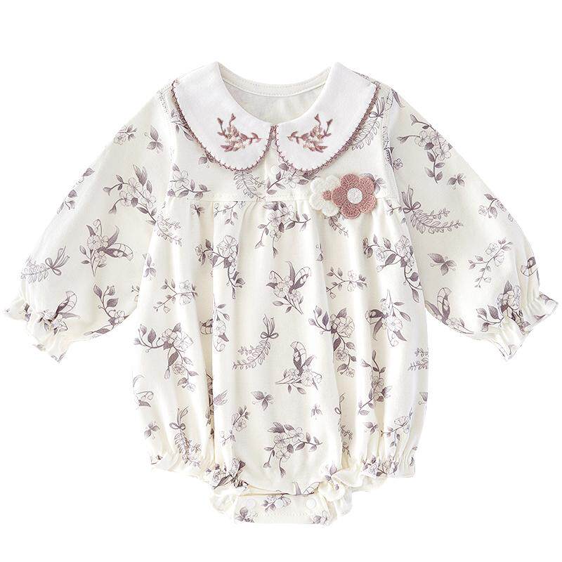 婴蓓依宝宝三角爬服可爱碎花哈衣