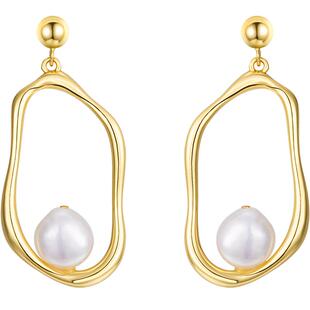 蔻润游离天然淡水珍珠耳钉银耳饰耳环耳坠女设计京润珍珠节日礼物