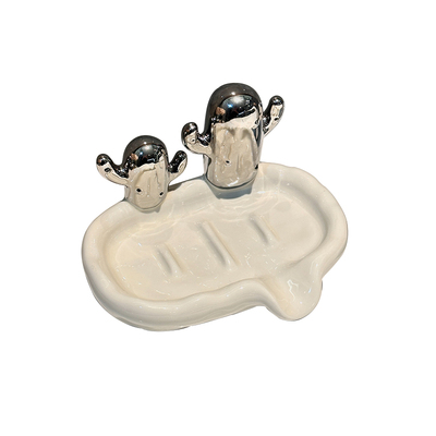 仙人掌陶瓷肥皂置物架