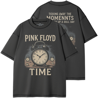 PINK FLOYD乐队复古美式街头设计感圆领宽松纯棉摇滚短袖T恤
