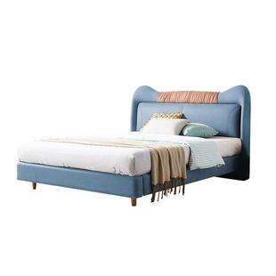 慕思儿童床现代简约实木床环保科技布男孩女孩床1.5m童房慕思家具