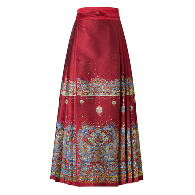 原创【双凤】新中式重工垂感织金明制马面裙日常汉服显瘦半身裙