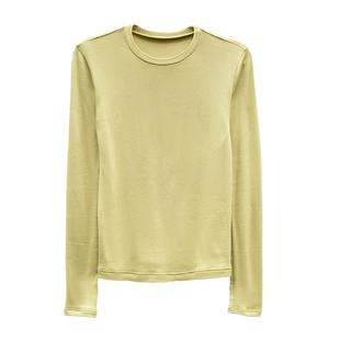 殳十原创设计 圆领针织打底衫长袖软糯春秋冬修身纯色毛衣套头女