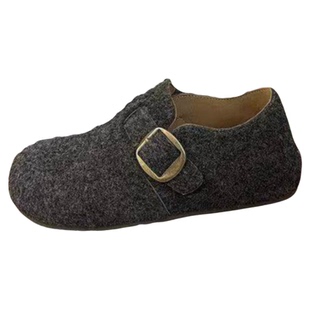 撤柜真皮厚底内增高全包勃肯鞋女2026春季新款超火一脚蹬休闲单鞋