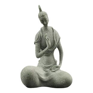 青砂石禅意北魏佛像小摆件创意中式茶宠盆景微景观石雕鱼缸装饰品