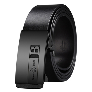 保罗POLO皮带男士真皮纯牛皮自动扣腰带韩版青年中年商务百搭裤带