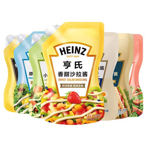亨氏沙拉酱香甜千岛酱蛋黄酱蜂蜜芥末酱轻食烘焙寿司三明治酱200g