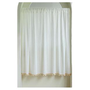 门帘隔断帘纱帘透光不透人窗帘卧室半帘子免打孔厕所厨房遮阳法式