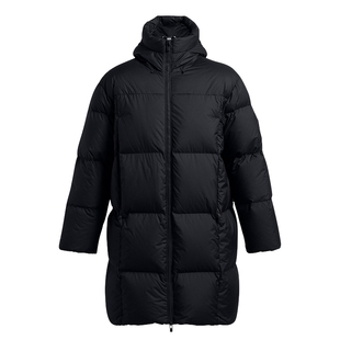 【大码】安德玛冬季男子长款休闲保暖羽绒服黑色外套1384644-001