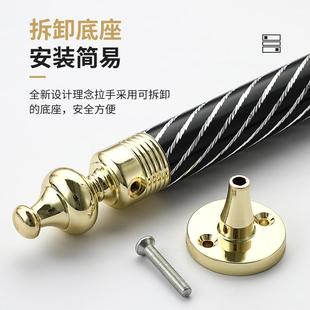 木门大拉手 老式 仿古新中式 木门拉手门把手不锈钢雕花卧室房门明装