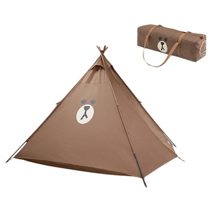 牧高笛LineFriends联名暮光之城A塔帐篷活力布朗熊金字塔型加厚