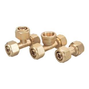 1216铝塑管配件直角铝塑管接头配件直接弯头黄铜接头黄铜外丝三通