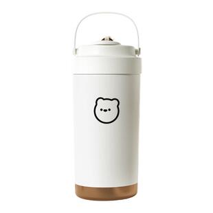 不锈钢咖啡杯保温高档精致杯子外带便携式保冷随行水杯带吸管茶杯