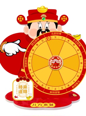 桌面财神爷互动抽奖转盘可擦写