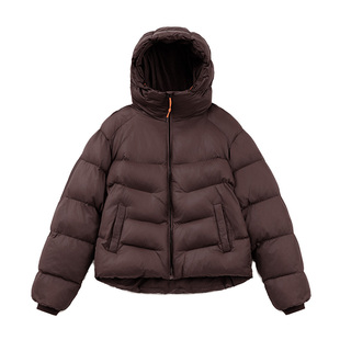 马登美式连帽立领宽松加厚泡芙面包绗缝棉衣气绒棉服外套女士秋冬