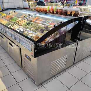 超市阶梯柜商品展示柜熟食鸭货咸菜不锈钢展示组合柜保鲜展示柜