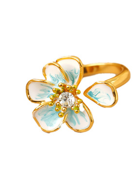 2025年新款蓝珐琅繁花戒指