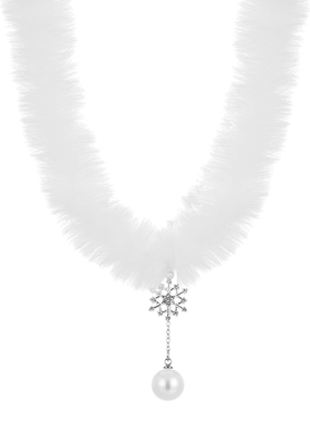 VOYAGE圣诞毛绒choker锁骨毛衣链