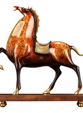 大漆办公室礼品电视柜全铜新中式