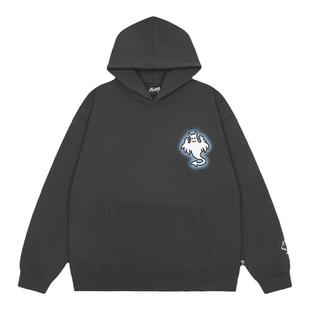 LBPC梁拌泡菜旗舰店 光效幽灵连帽卫衣男基础纯色宽松上衣外套女