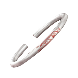 滇庆堂银手镯999纯银古法手工足银实心镯子年轻款手环送女友礼物