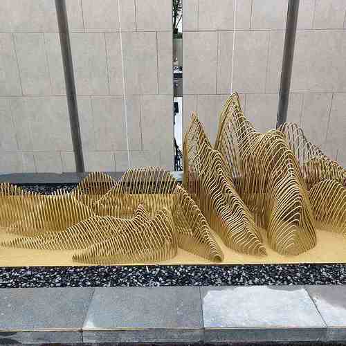 不锈钢假山水景公园绿地园林景观户外抽象水景雕塑山形摆设现代