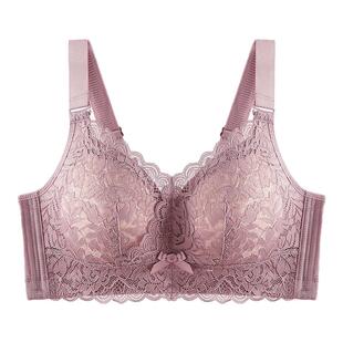 大胸显小薄款大码内衣女无钢圈聚拢上托防下垂收副乳全罩杯文胸罩
