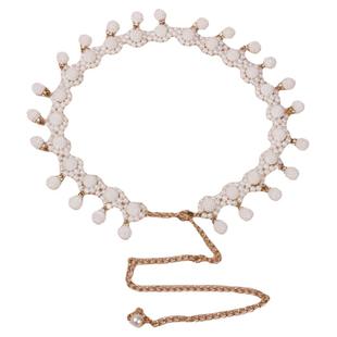 包邮腰链新款镶嵌腰带珠珠吊坠腰链珍珠腰链时尚百搭配饰女士皮带