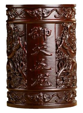 黑檀木书桌家居客厅笔筒工艺品