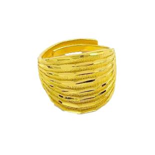 越南沙金戒指女款中式复古仿真假镀黄金指环高级感凤凰尾戒手饰品